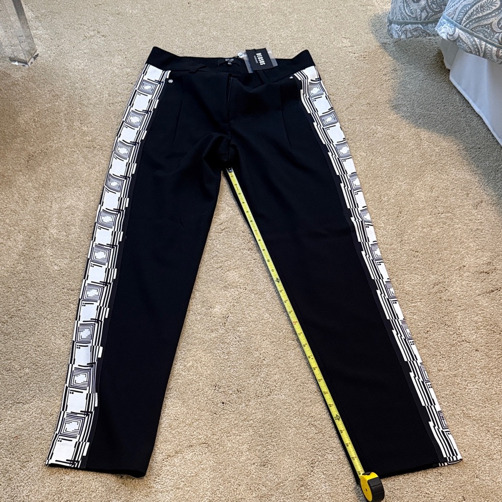 Versus Versace  Women’s Black Pants with White Geometric Accents - Picture 3 of 7